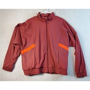 Adidas x Zoe Saldana Jacket Womens Sz M Burgundy Track Jacket Stretch Casualwear